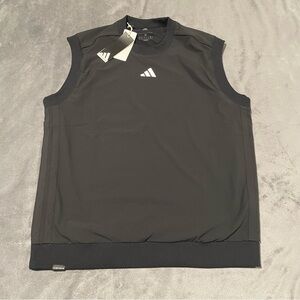 Adidas Vest Mens Medium Black Golf Jacket Beyond the Course Twistweave Loose